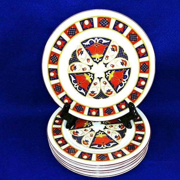 Salad Dessert Plate Derbyshire by Seymour Mann Fine China 6 pc set Vintage - Picture 2 of 5